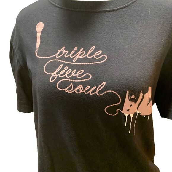 Triple Five Soul Vintage RARE Tee-Shirt Black with Pink Script Graphic EUC - Picture 1 of 6